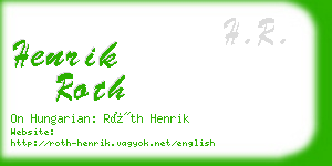 henrik roth business card